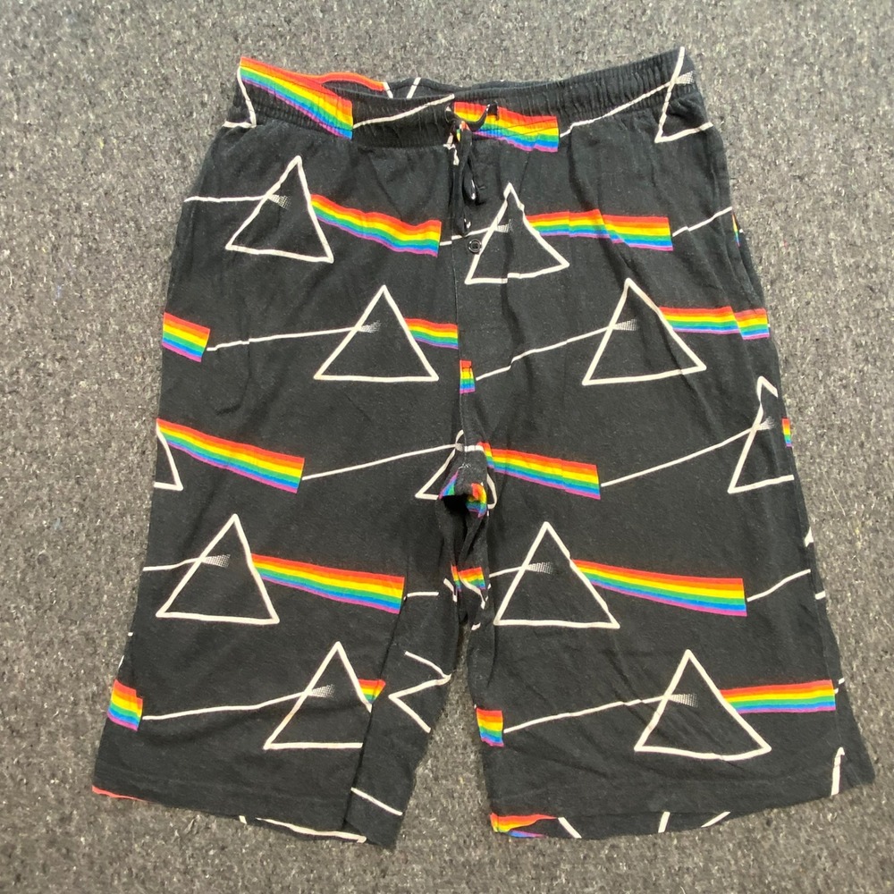 Pink Floyd Pajama Shorts L/32 Mens Black Dark Side Of The‎ Moon Prism Graphic